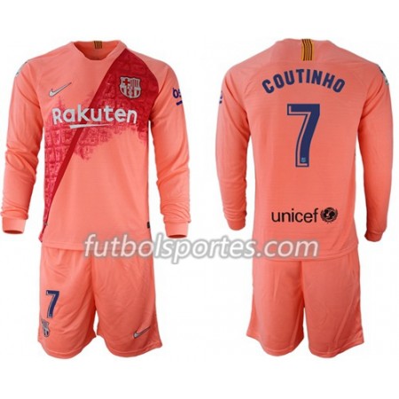 Camisetas FC Barcelona Coutinho 7 Niño Tercera Equipacion 2018/2019 Manga Larga